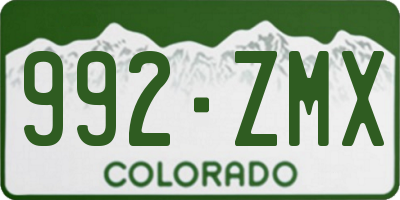 CO license plate 992ZMX