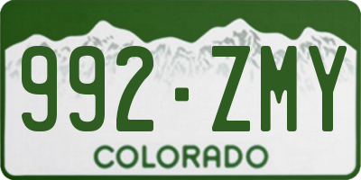 CO license plate 992ZMY
