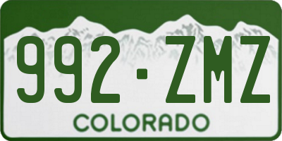 CO license plate 992ZMZ