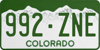 CO license plate 992ZNE
