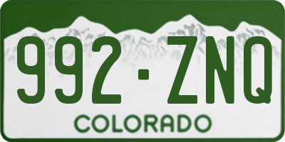 CO license plate 992ZNQ