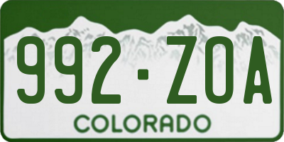 CO license plate 992ZOA