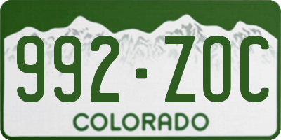 CO license plate 992ZOC