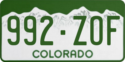 CO license plate 992ZOF