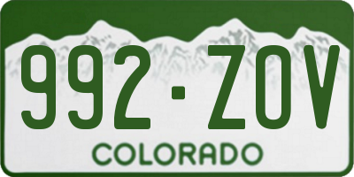 CO license plate 992ZOV