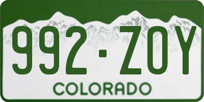 CO license plate 992ZOY