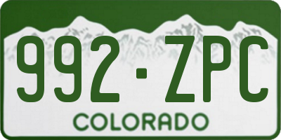 CO license plate 992ZPC