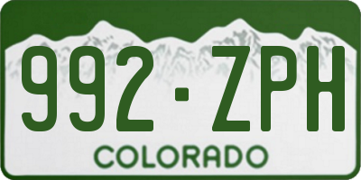 CO license plate 992ZPH