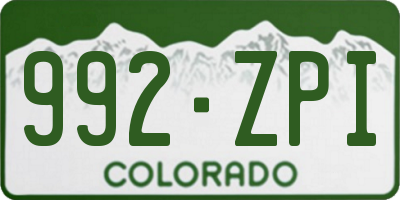 CO license plate 992ZPI