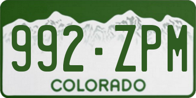 CO license plate 992ZPM