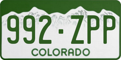 CO license plate 992ZPP