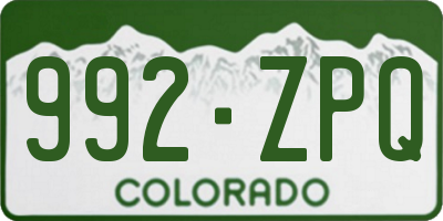 CO license plate 992ZPQ