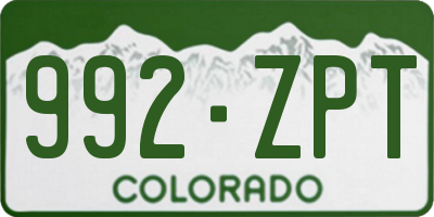 CO license plate 992ZPT