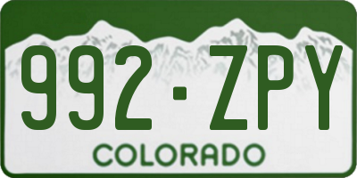 CO license plate 992ZPY