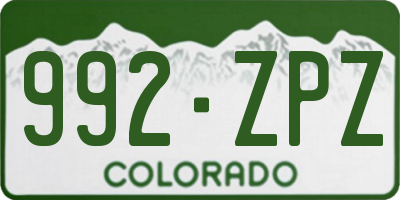 CO license plate 992ZPZ