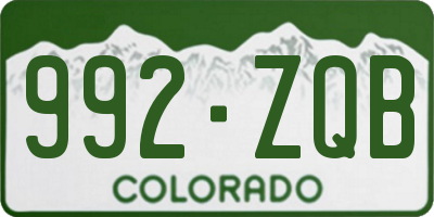 CO license plate 992ZQB