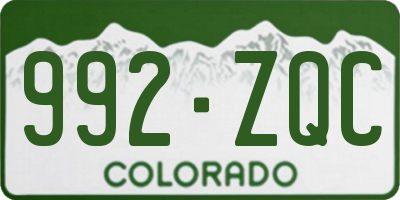 CO license plate 992ZQC