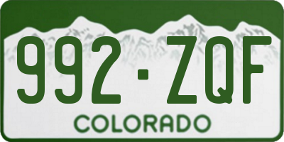 CO license plate 992ZQF