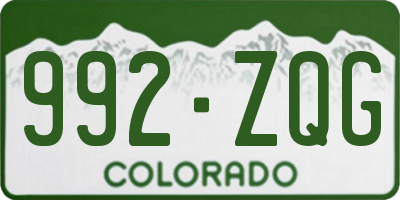 CO license plate 992ZQG