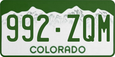 CO license plate 992ZQM