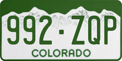 CO license plate 992ZQP
