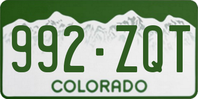 CO license plate 992ZQT