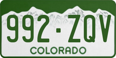 CO license plate 992ZQV