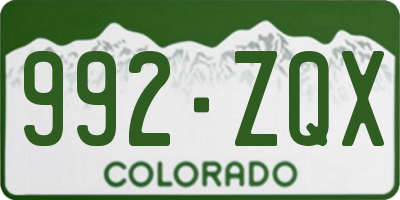 CO license plate 992ZQX