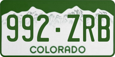 CO license plate 992ZRB