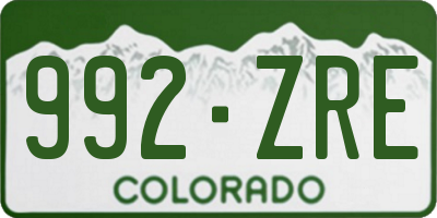 CO license plate 992ZRE
