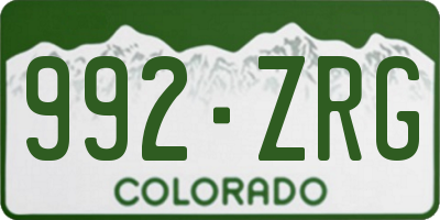 CO license plate 992ZRG