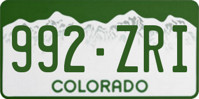 CO license plate 992ZRI