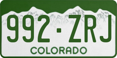 CO license plate 992ZRJ