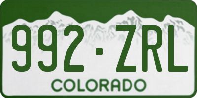 CO license plate 992ZRL