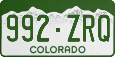 CO license plate 992ZRQ