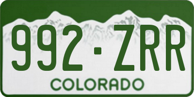 CO license plate 992ZRR