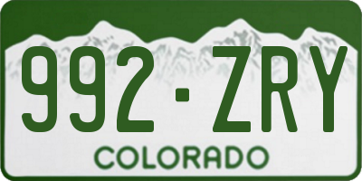CO license plate 992ZRY