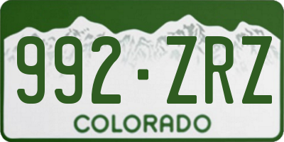 CO license plate 992ZRZ