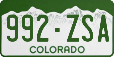 CO license plate 992ZSA