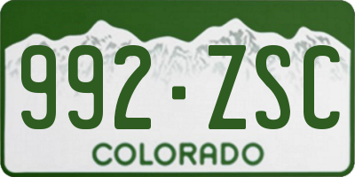 CO license plate 992ZSC