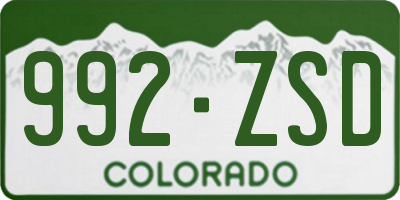CO license plate 992ZSD