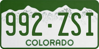 CO license plate 992ZSI