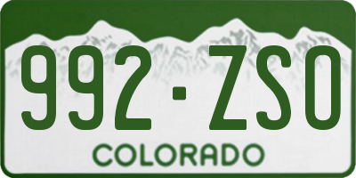 CO license plate 992ZSO