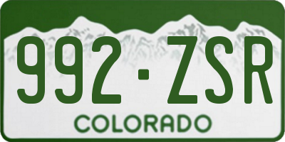 CO license plate 992ZSR
