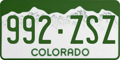 CO license plate 992ZSZ