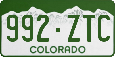 CO license plate 992ZTC