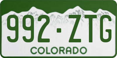 CO license plate 992ZTG