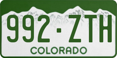 CO license plate 992ZTH