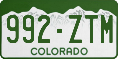 CO license plate 992ZTM