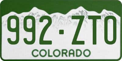 CO license plate 992ZTO
